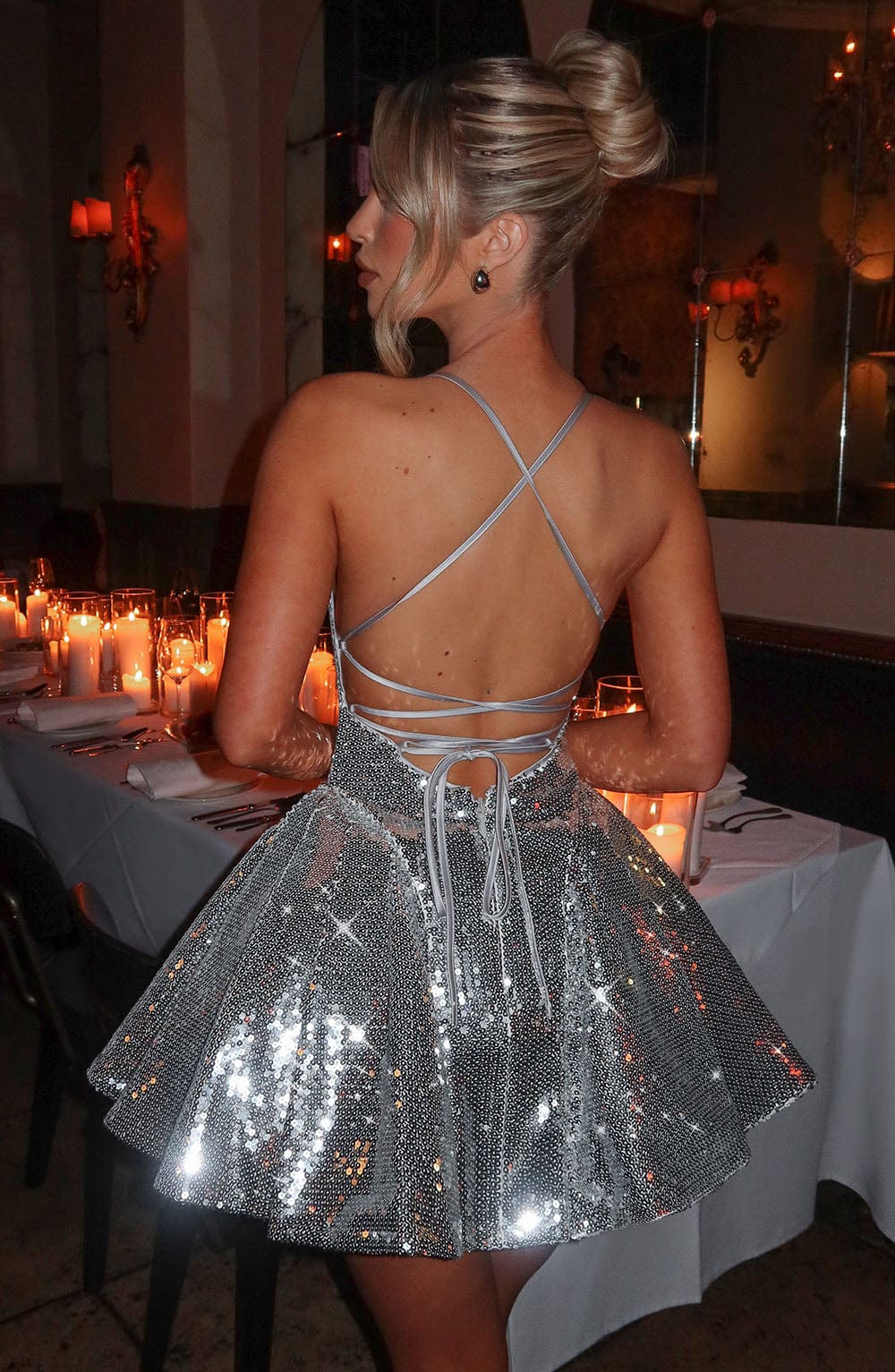 ELECTRA MINI DRESS - SILVER