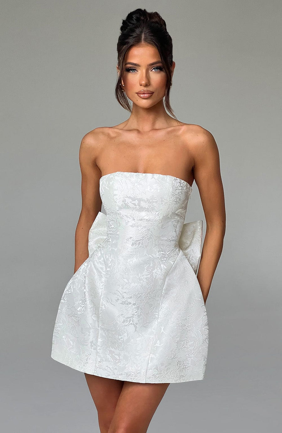 VESTIDO CORTO ELENORA - MARFIL