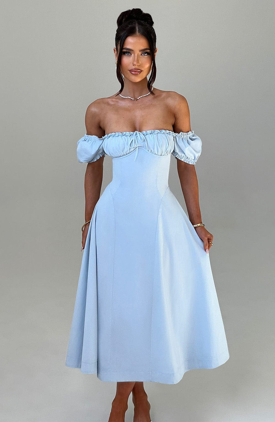 VESTIDO MIDI ELORA - AZUL