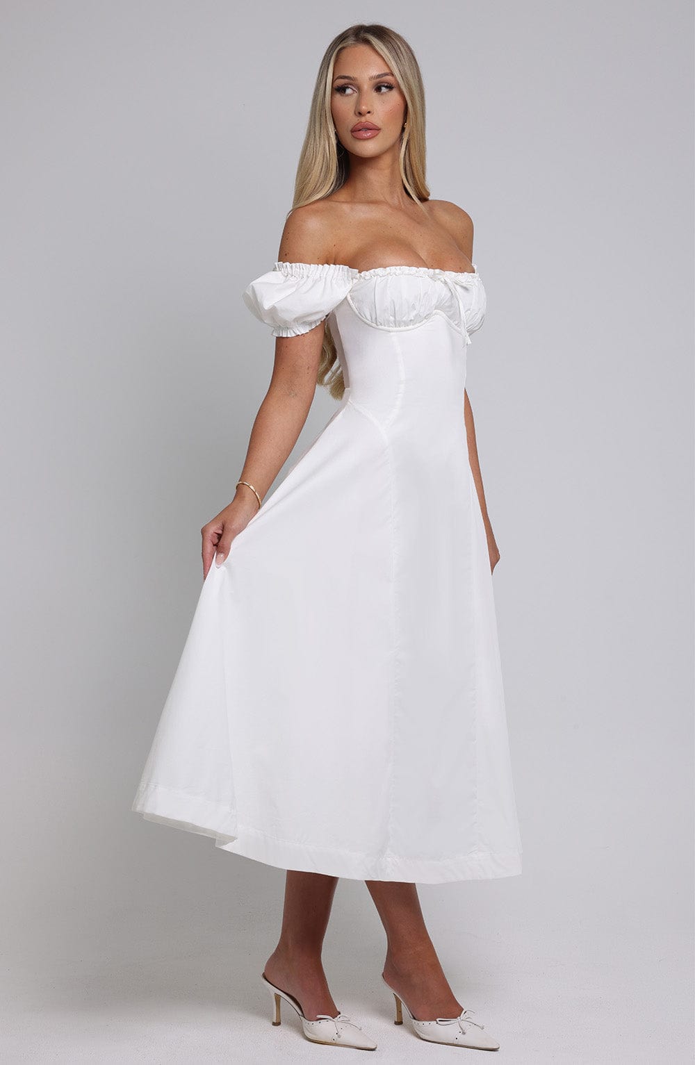 ELORA MIDI DRESS - IVORY