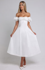ELORA MIDI DRESS - IVORY