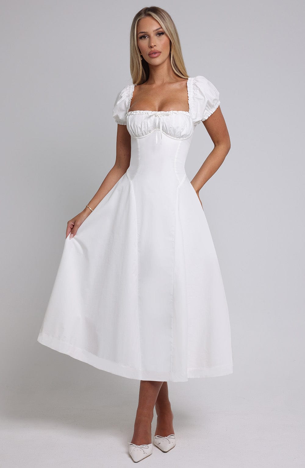 ELORA MIDI DRESS - IVORY