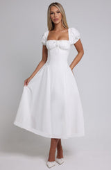ELORA MIDI DRESS - IVORY