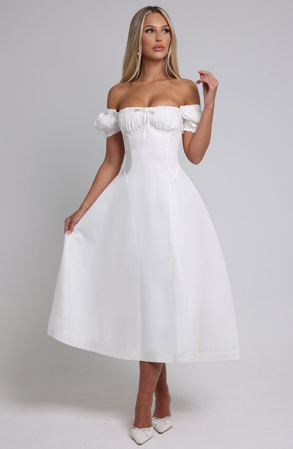 ELORA MIDI DRESS - IVORY