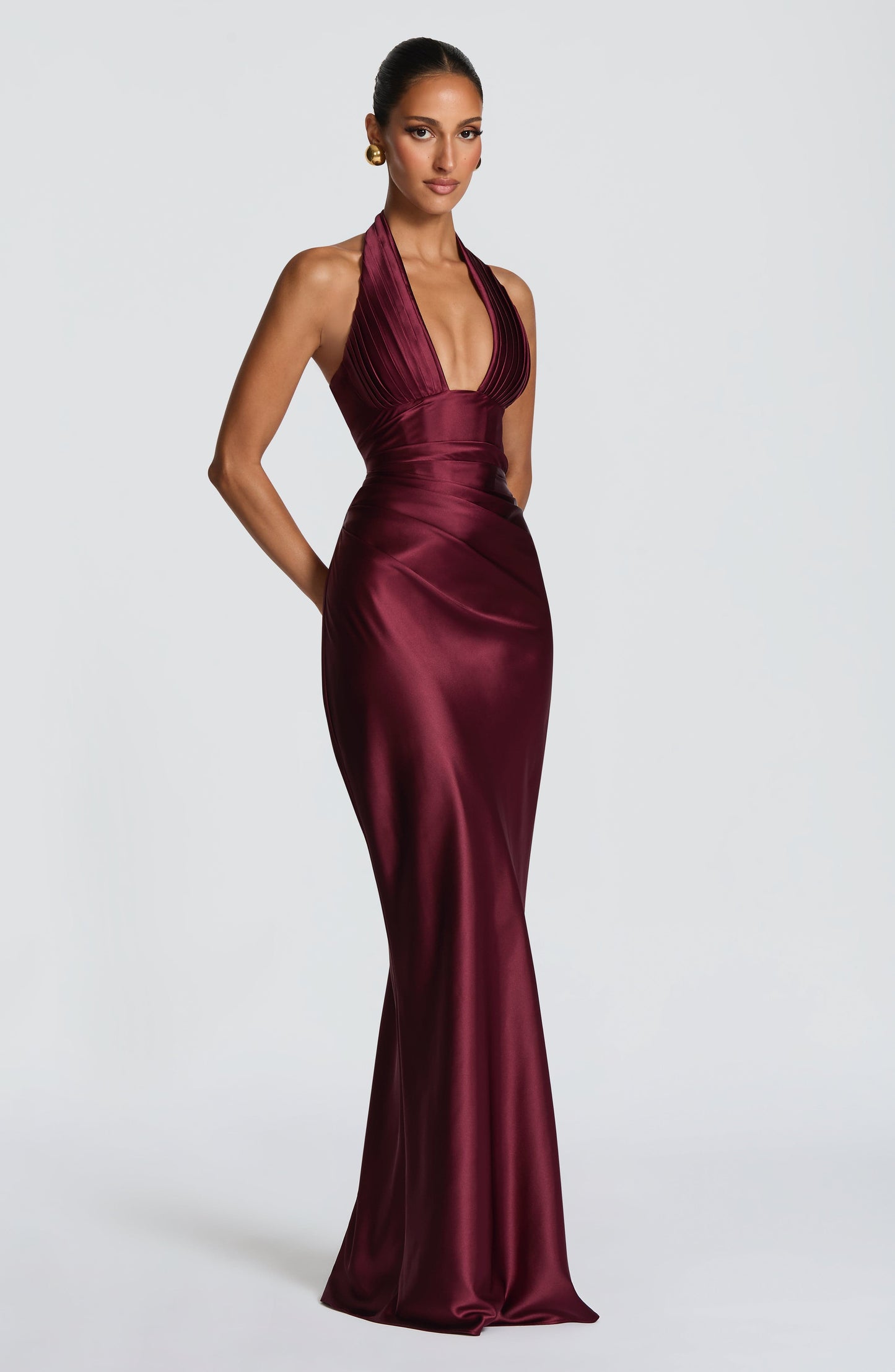 ELOWEN MAXI DRESS - CHERRY LACQUER