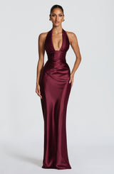 ELOWEN MAXI DRESS - CHERRY LACQUER