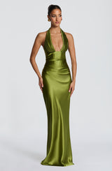 ELOWEN MAXI DRESS - OLIVE