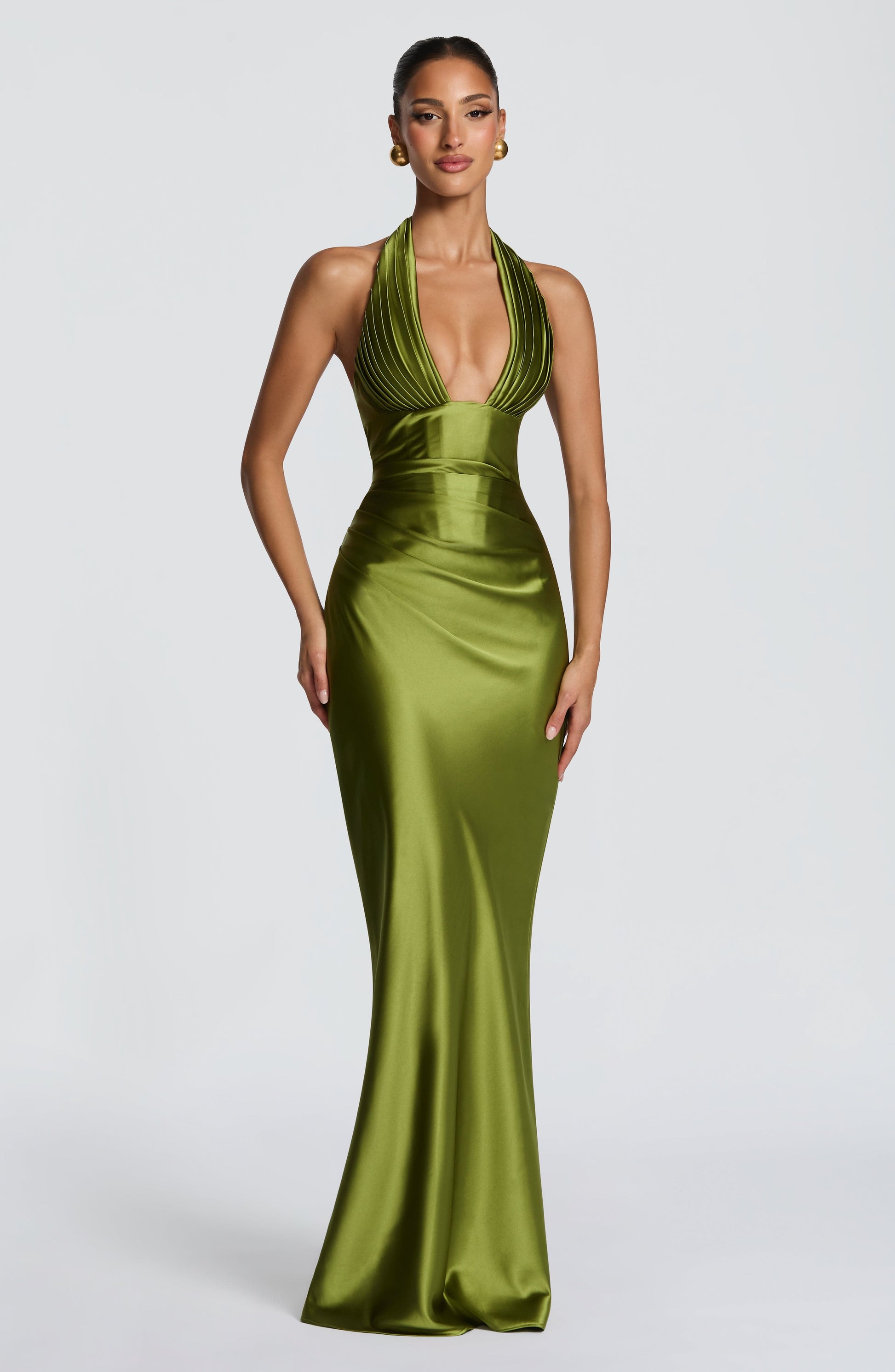 ELOWEN MAXI DRESS - OLIVE