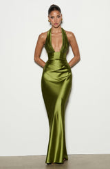 ELOWEN MAXI DRESS - OLIVE