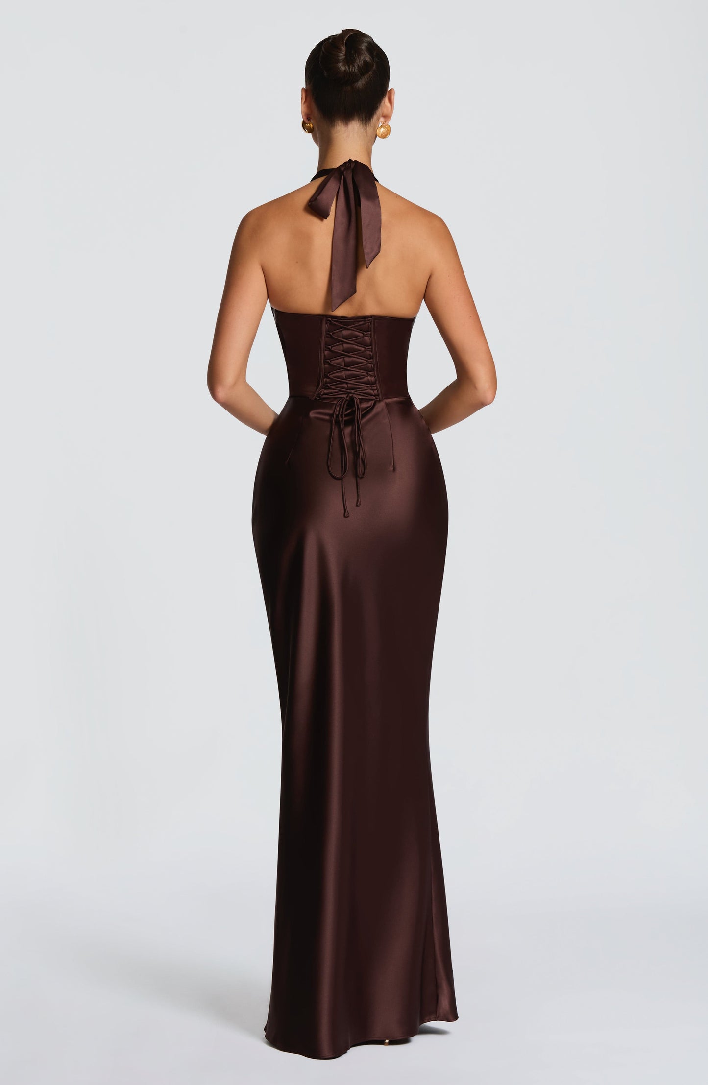ELOWEN MAXI DRESS - PLUM BROWN