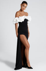 ELSIE MAXI DRESS - BLACK/WHITE