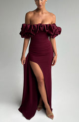 ELSIE MAXI DRESS - CHERRY LACQUER