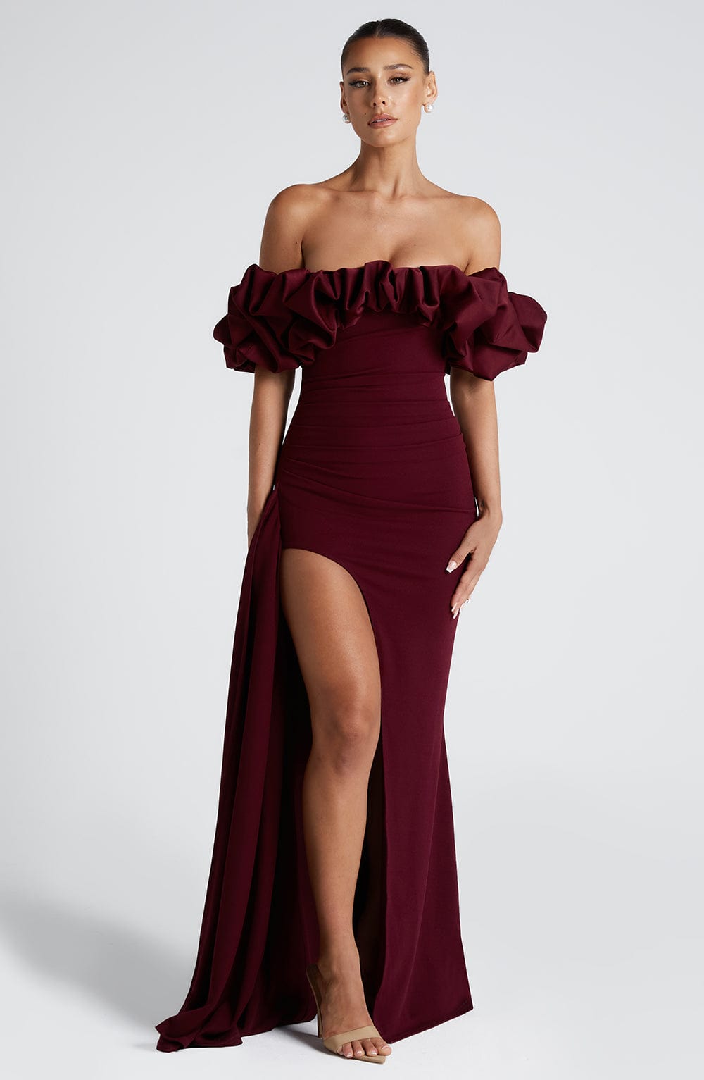ELSIE MAXI DRESS - CHERRY LACQUER