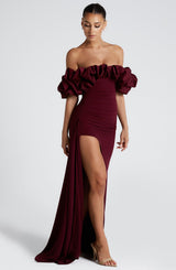 ELSIE MAXI DRESS - CHERRY LACQUER
