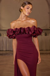ELSIE MAXI DRESS - CHERRY LACQUER