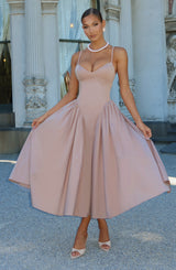 EMERSON MIDI DRESS - CLAY