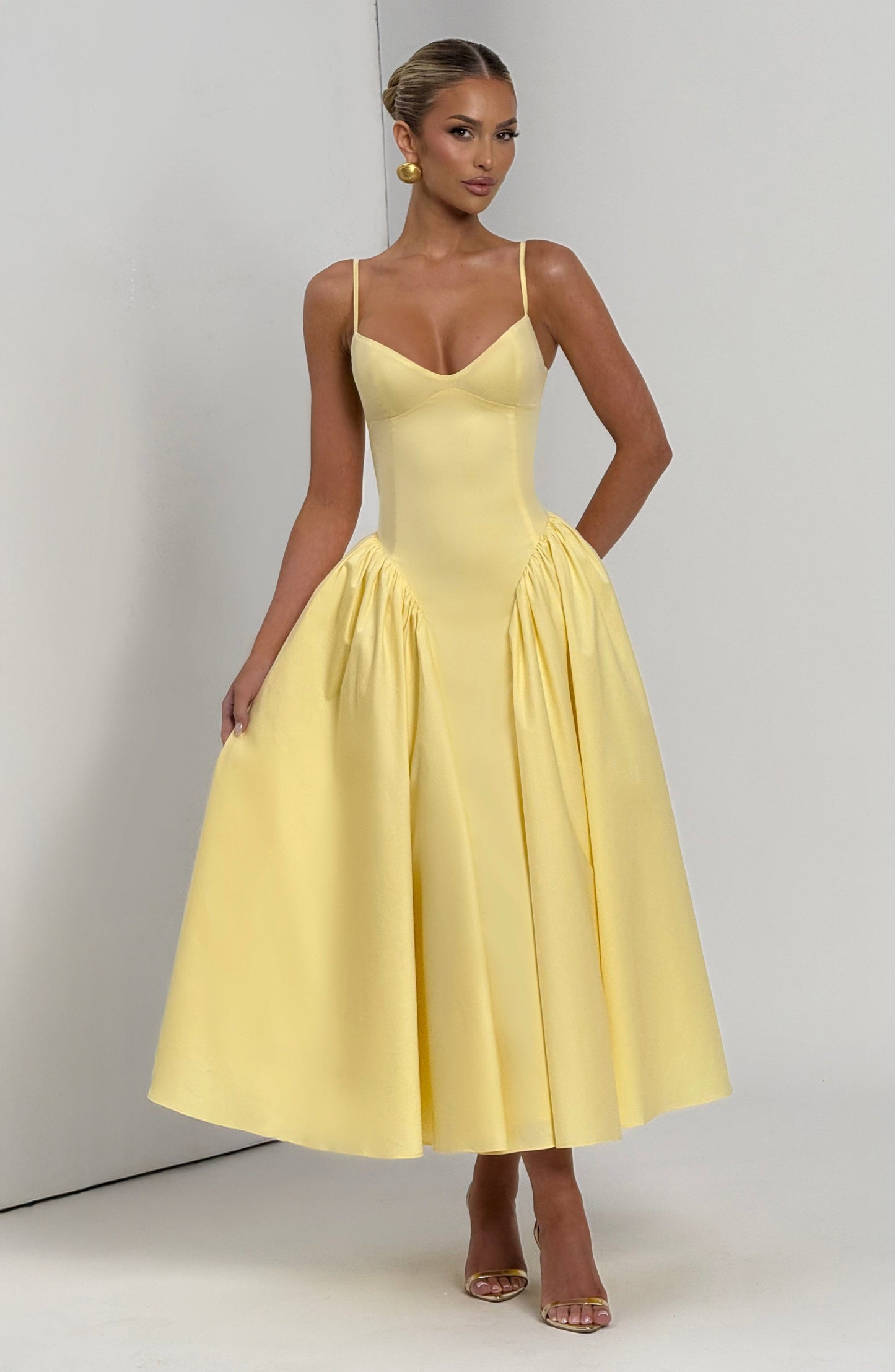 EMERSON MIDI DRESS - LEMON