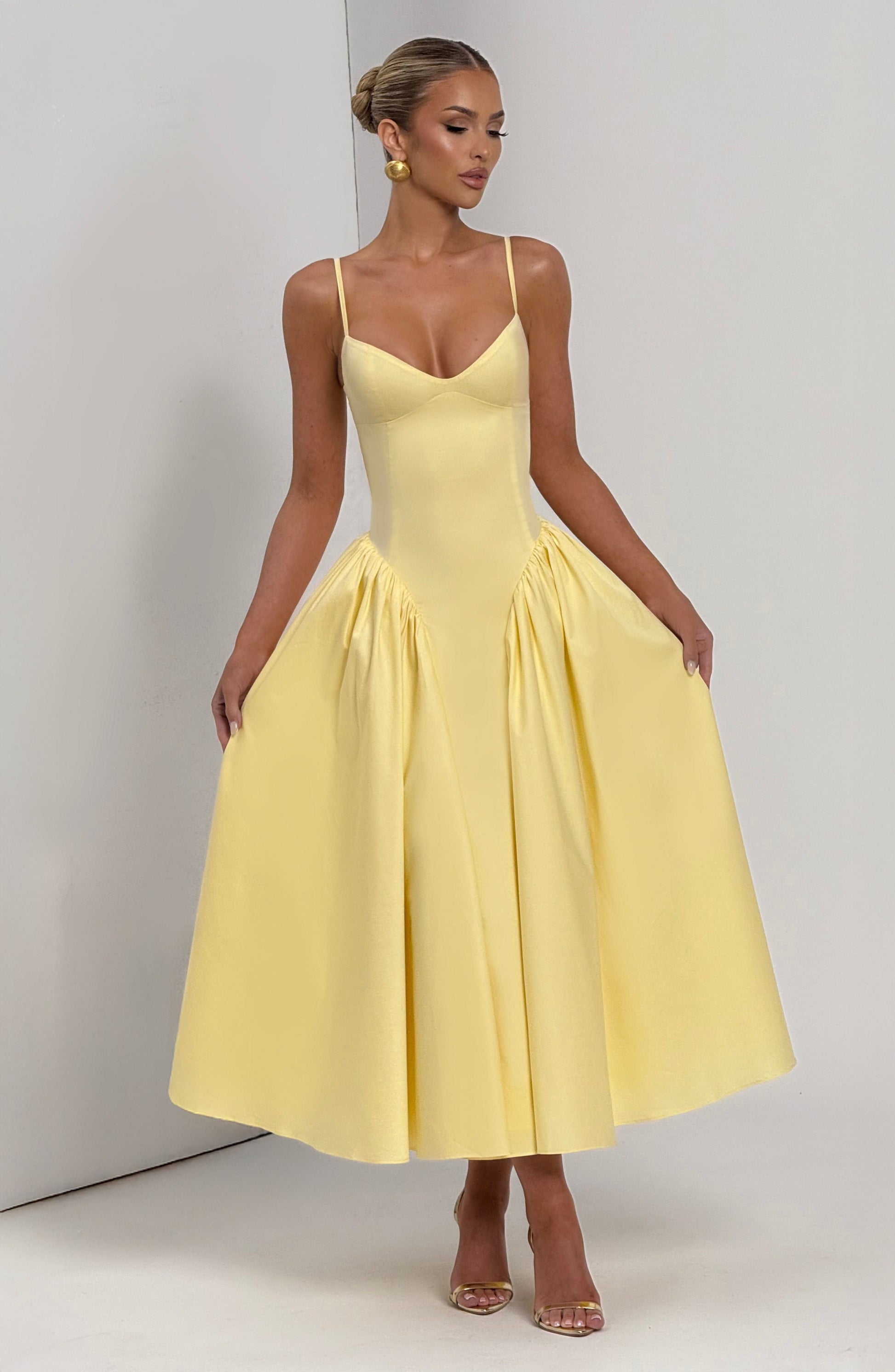 EMERSON MIDI DRESS - LEMON