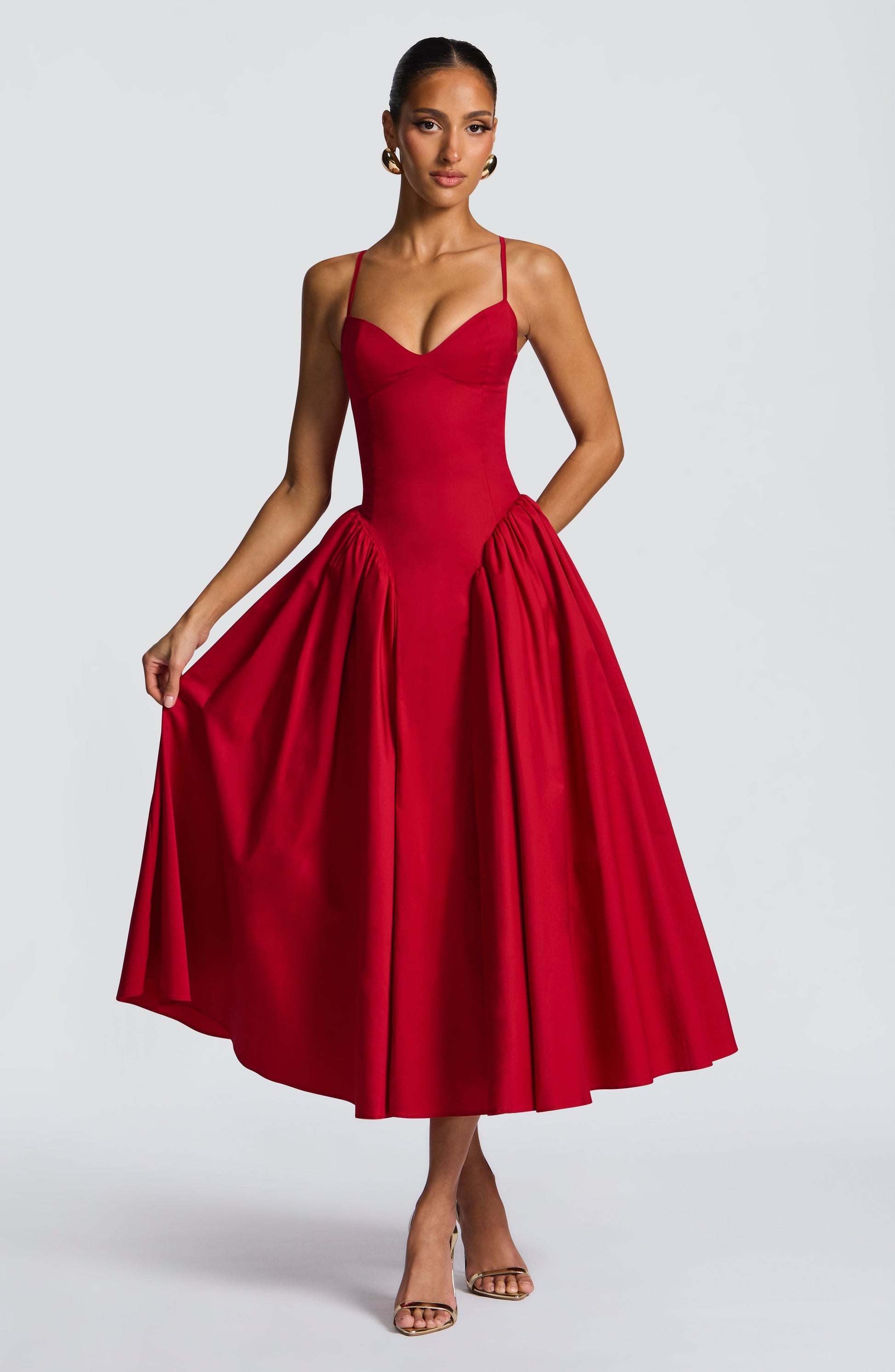 EMERSON MIDI DRESS - RED
