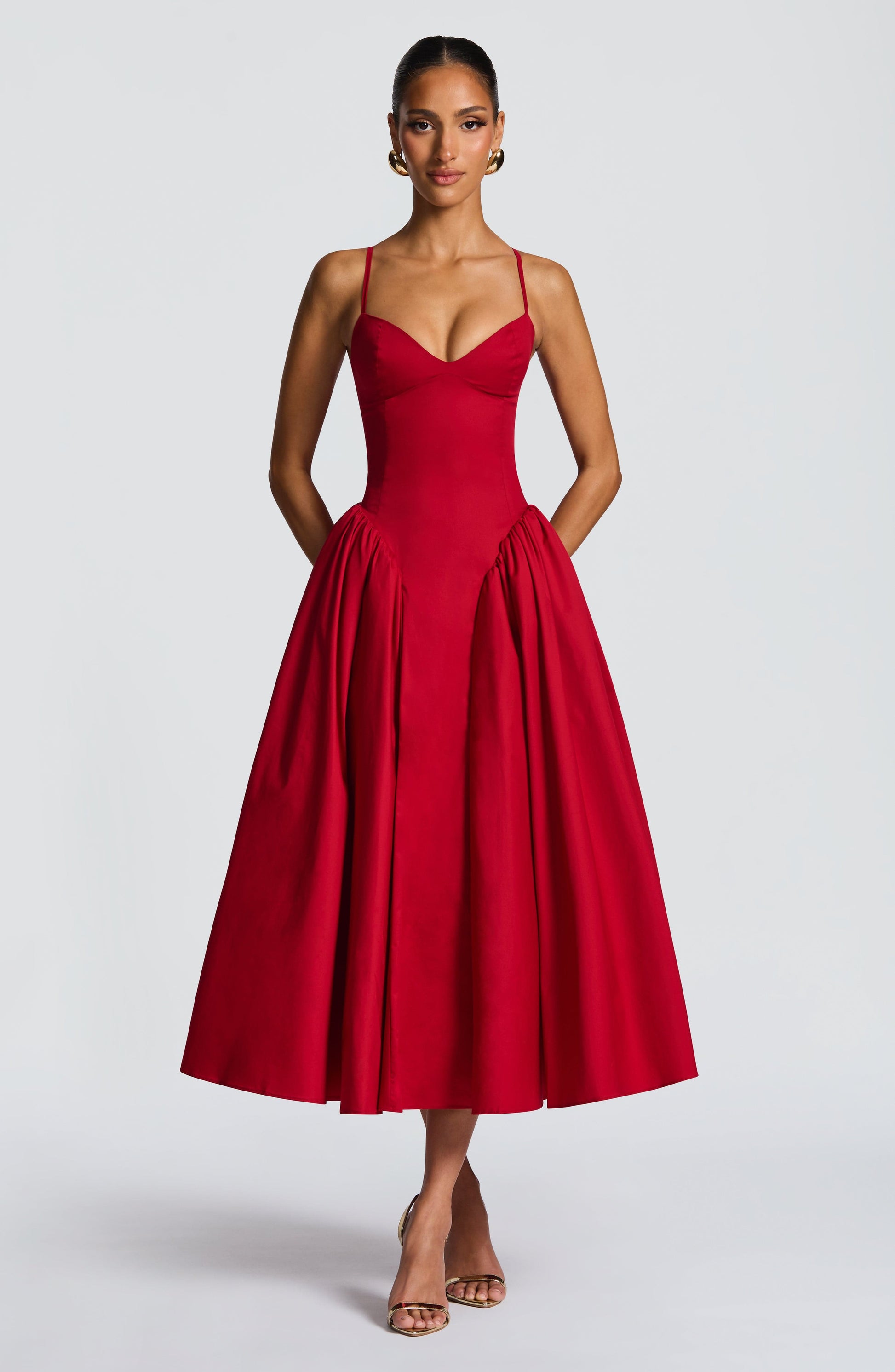 EMERSON MIDI DRESS - RED
