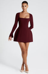 ESME MINI DRESS - CHERRY LACQUER