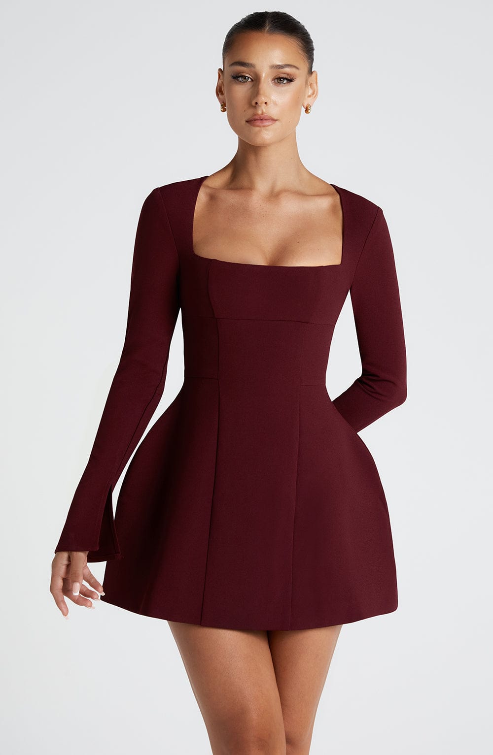 ESME MINI DRESS - CHERRY LACQUER