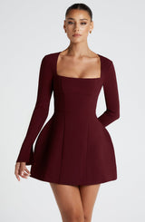 ESME MINI DRESS - CHERRY LACQUER