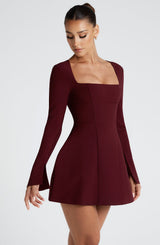 ESME MINI DRESS - CHERRY LACQUER