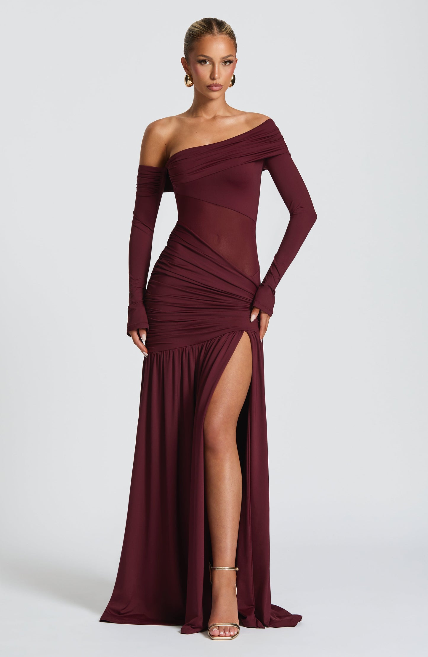 ETTALIE MAXI DRESS - CHERRY LACQUER