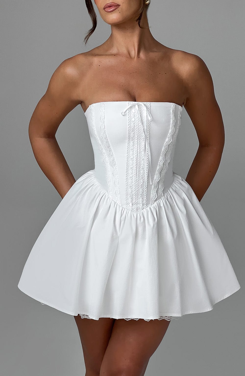 EVIE MINI DRESS - IVORY