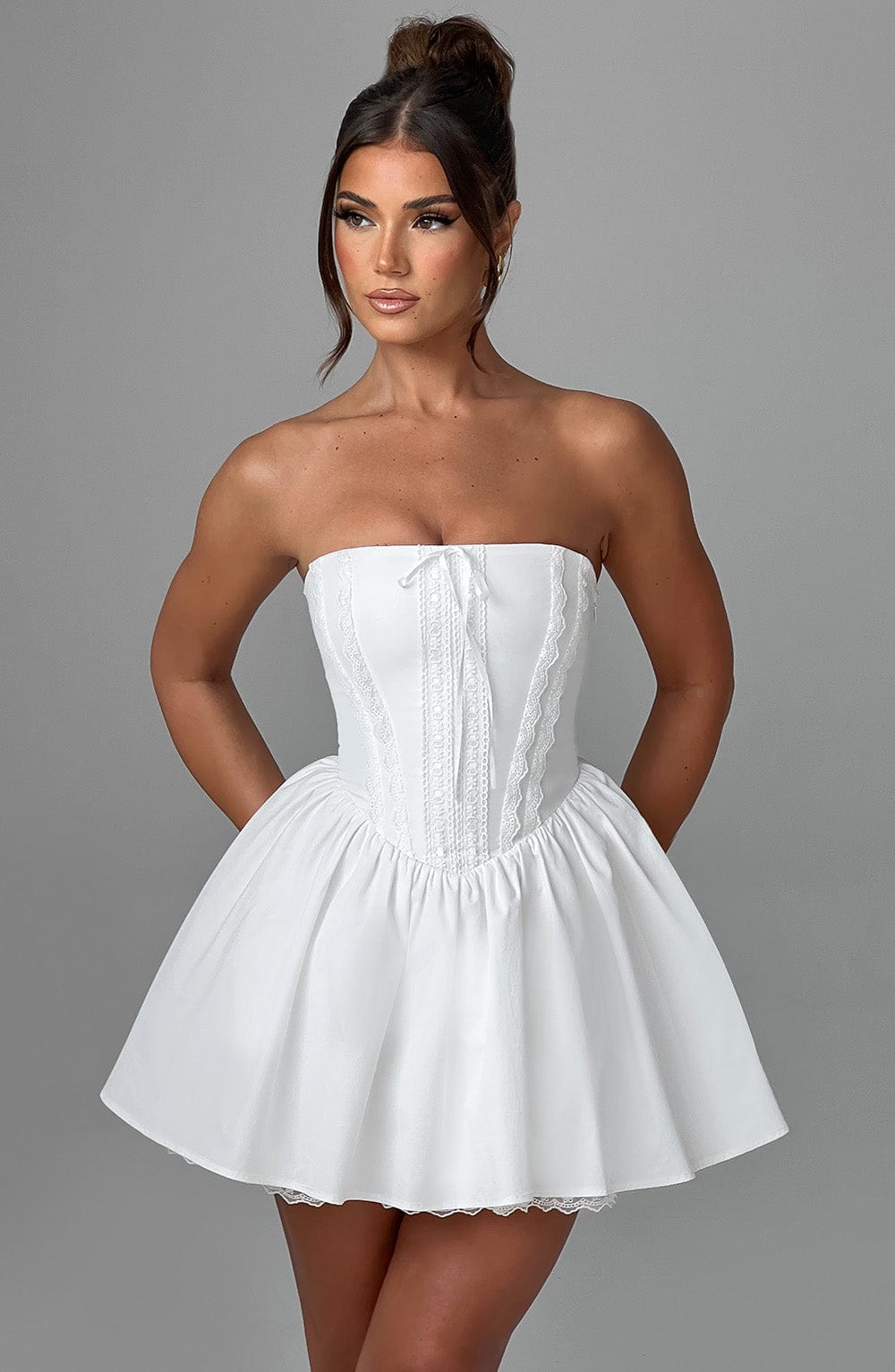 EVIE MINI DRESS - IVORY
