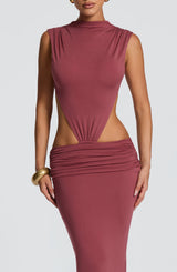 FENELLA MAXI DRESS - ROSE BROWN