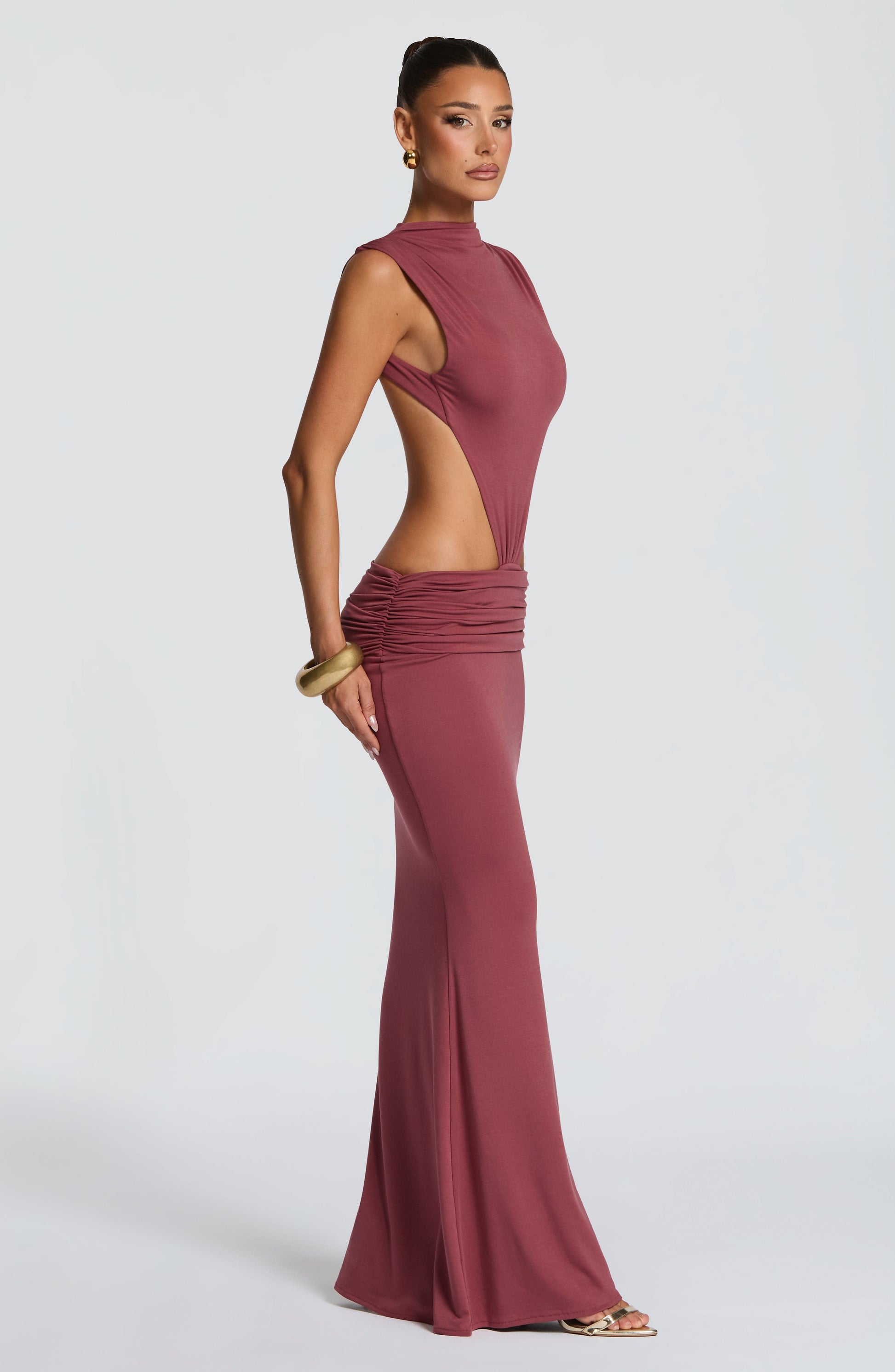 FENELLA MAXI DRESS - ROSE BROWN