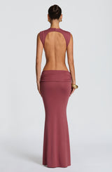 FENELLA MAXI DRESS - ROSE BROWN