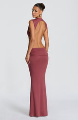 FENELLA MAXI DRESS - ROSE BROWN