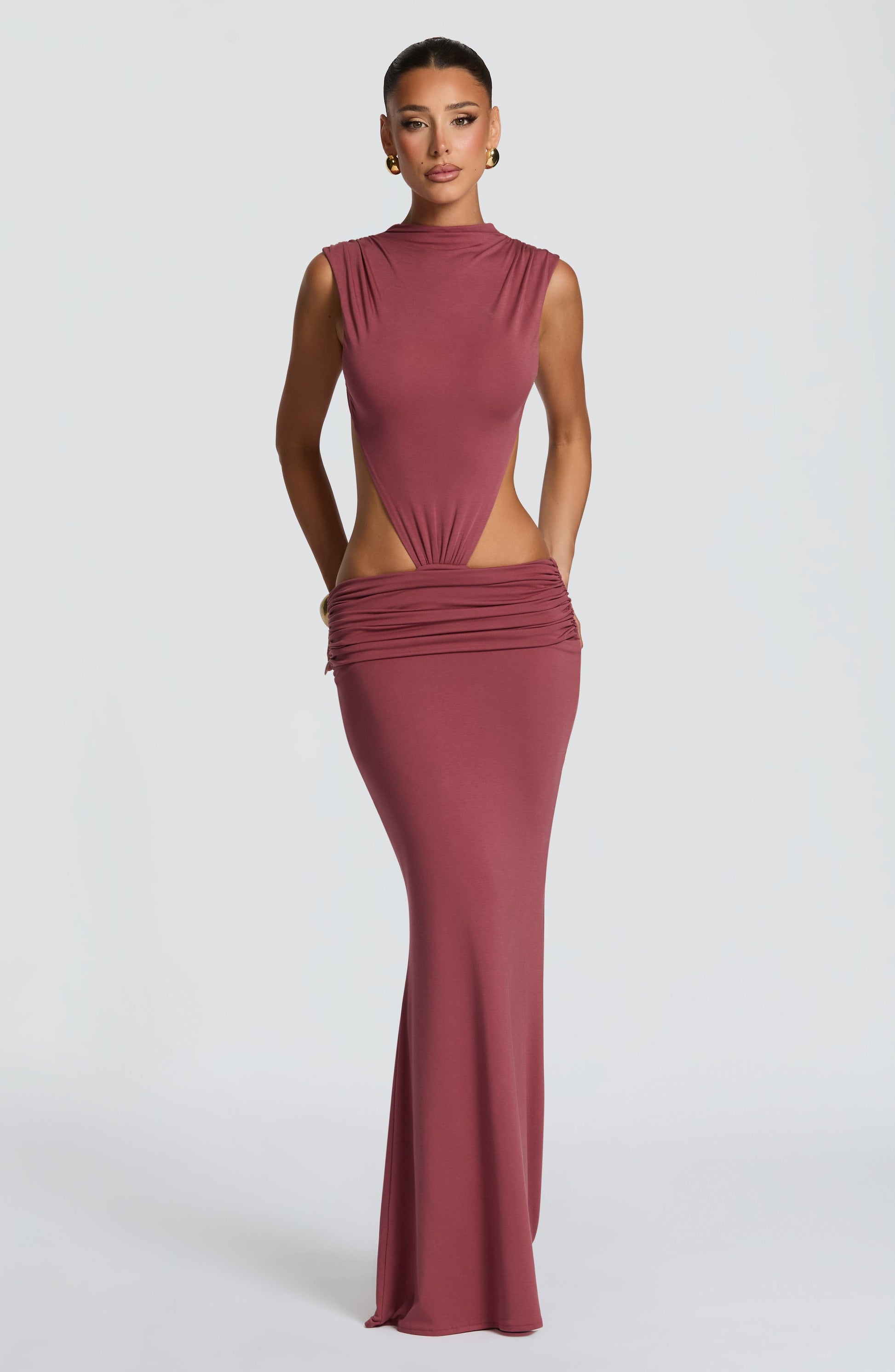 FENELLA MAXI DRESS - ROSE BROWN