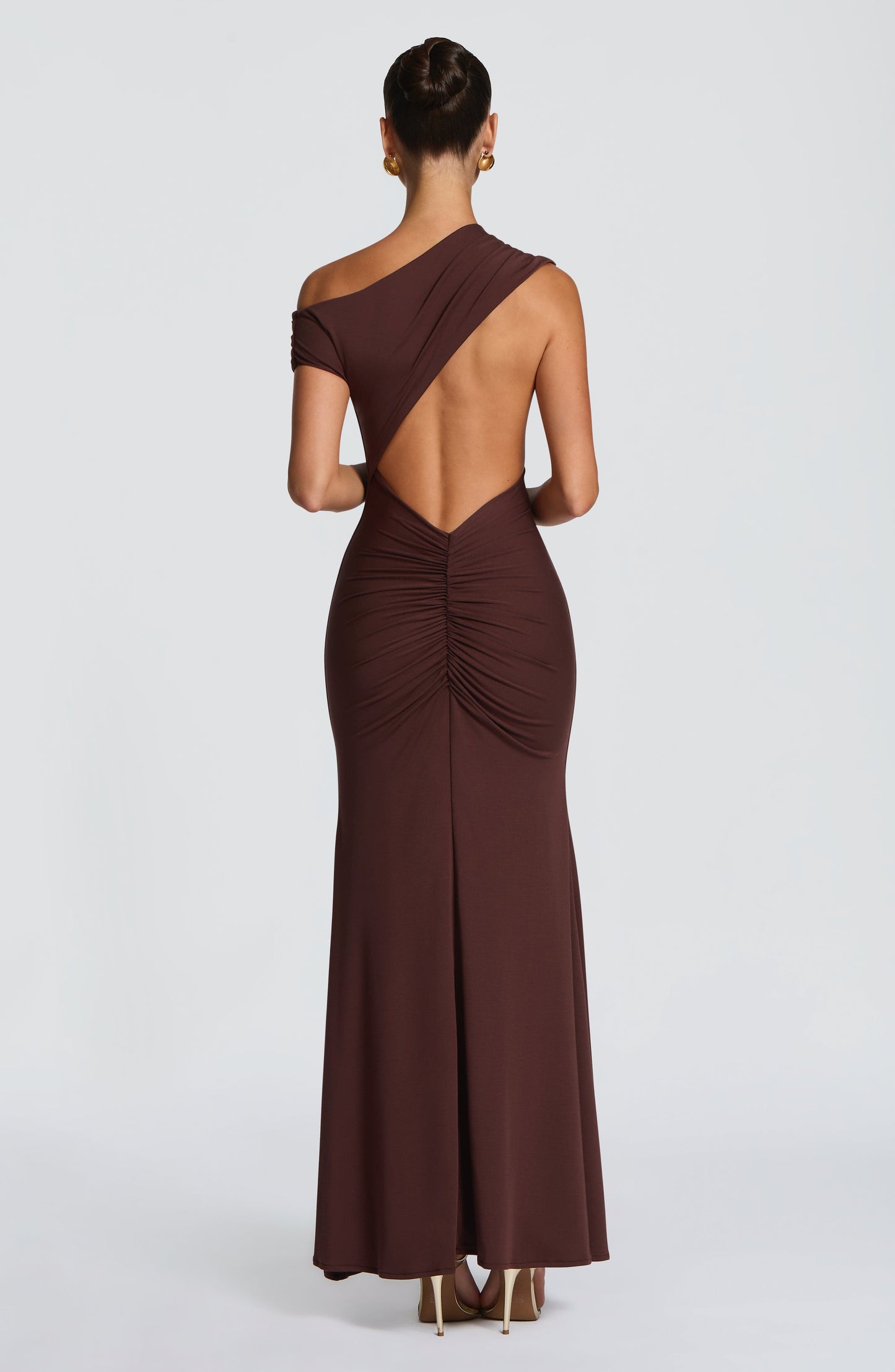 FIORA MAXI DRESS - PLUM BROWN