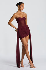 FIORELLA MINI DRESS - CHERRY LACQUER