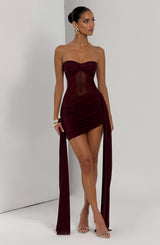 FIORELLA MINI DRESS - CHERRY LACQUER