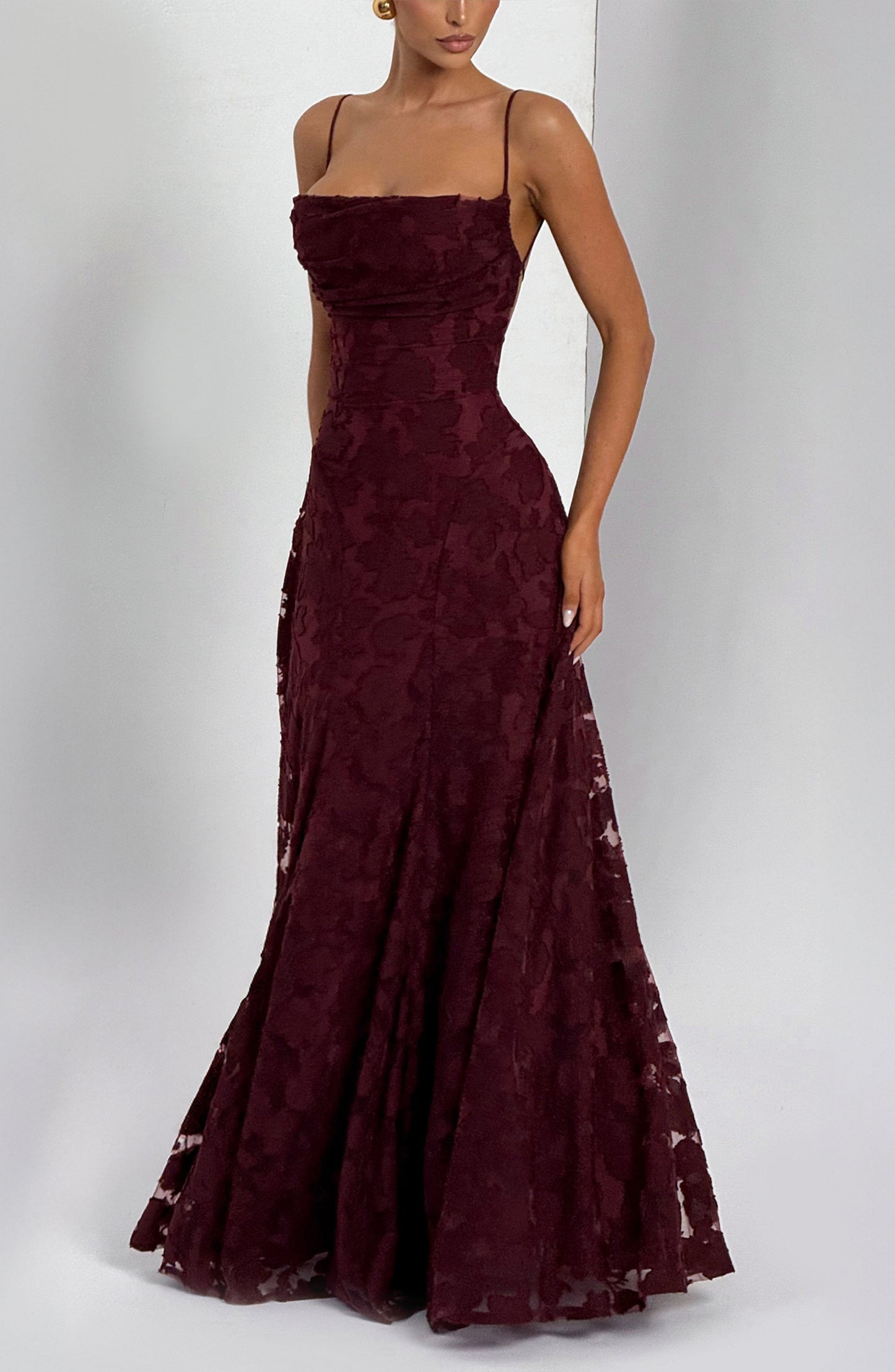 FRANCIS MAXI DRESS - CHERRY LACQUER