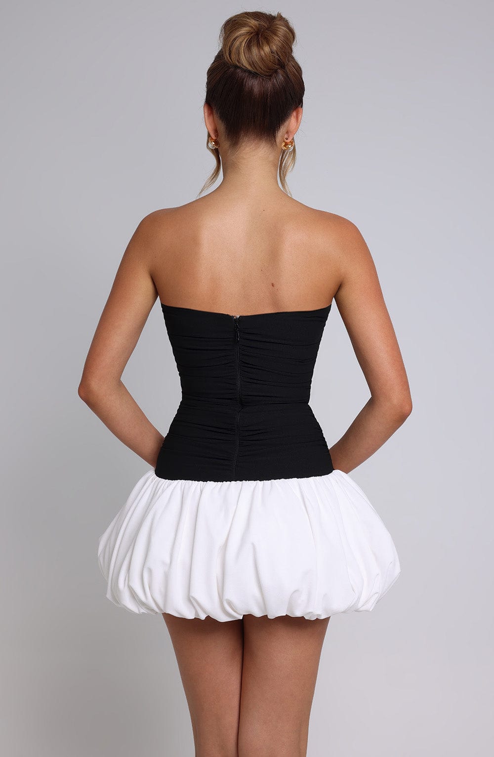 GEMMA MINI DRESS - BLACK/WHITE