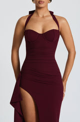 GENETTE MAXI DRESS - CHERRY LACQUER