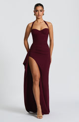 GENETTE MAXI DRESS - CHERRY LACQUER