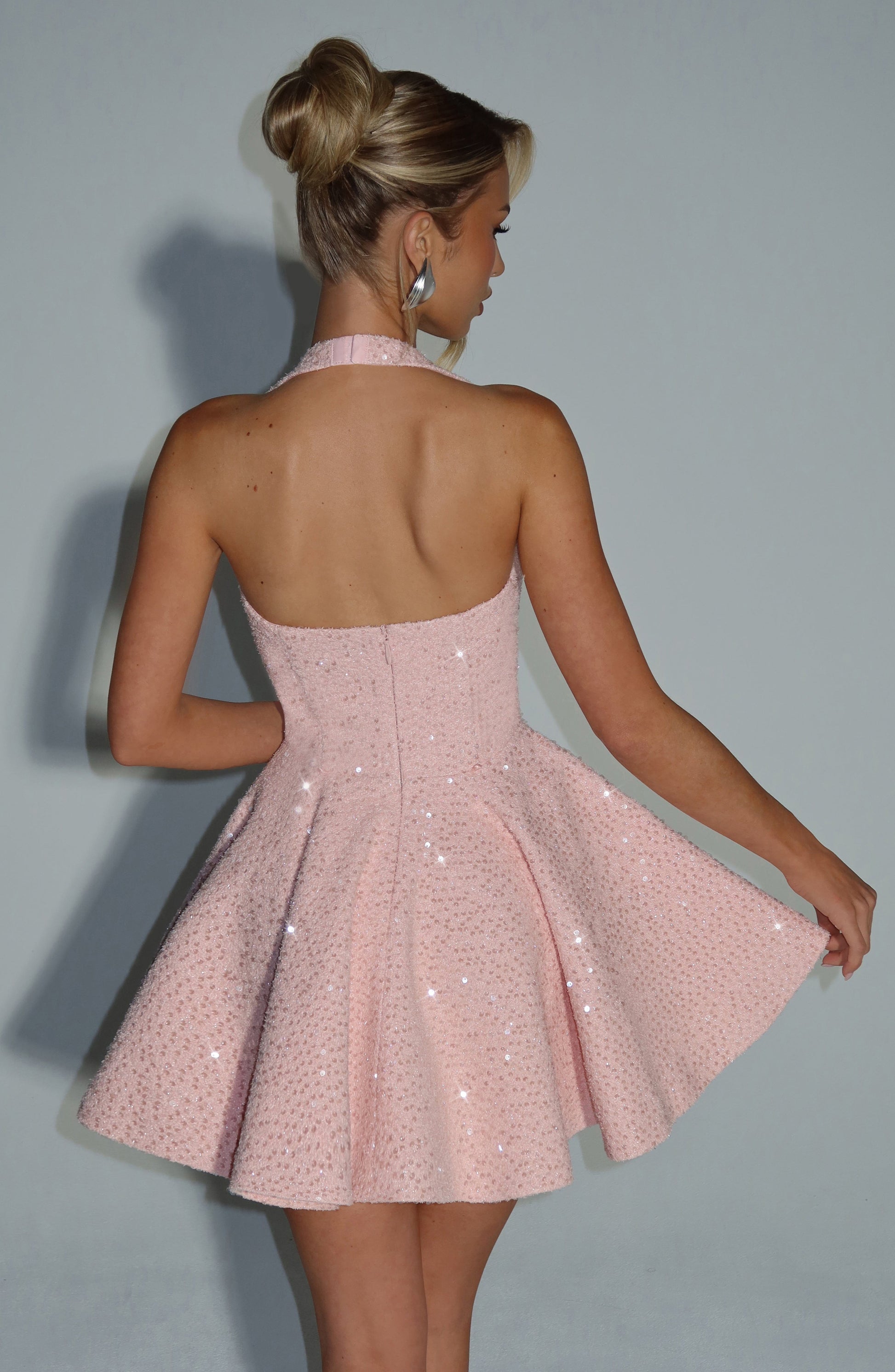 GEORGETTE MINI DRESS - BLUSH