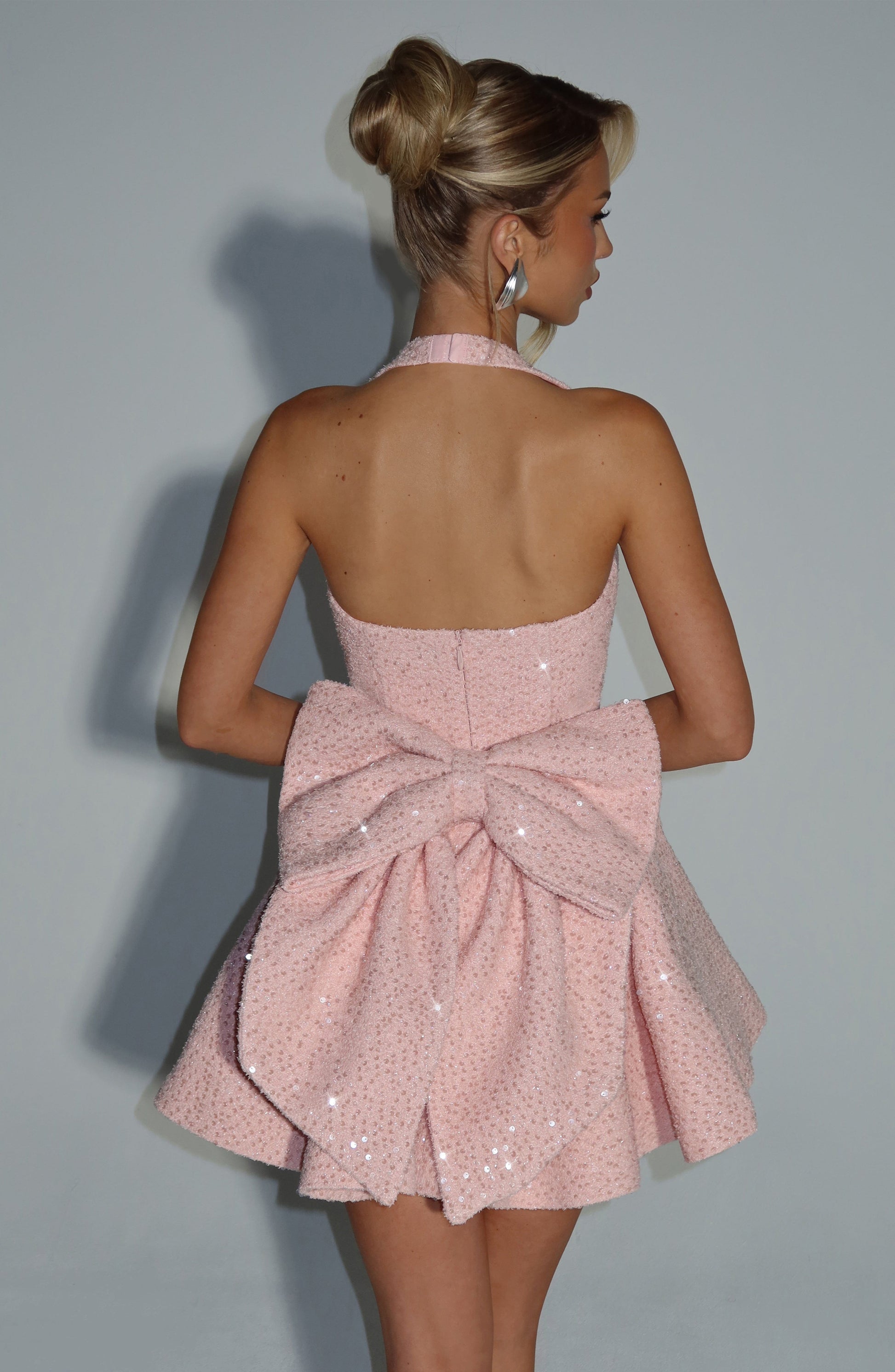 GEORGETTE MINI DRESS - BLUSH