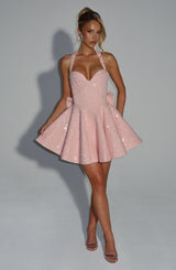 GEORGETTE MINI DRESS - BLUSH