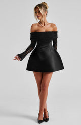 GEORGIANNA MINI DRESS - BLACK