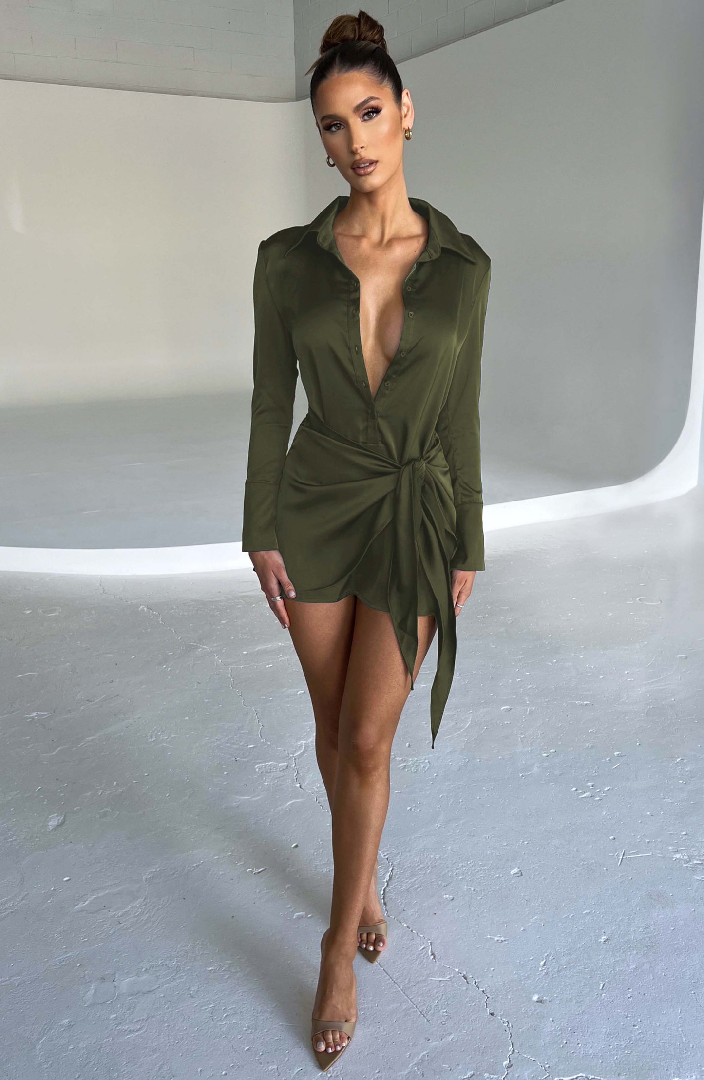GIANNA MINI DRESS - KHAKI