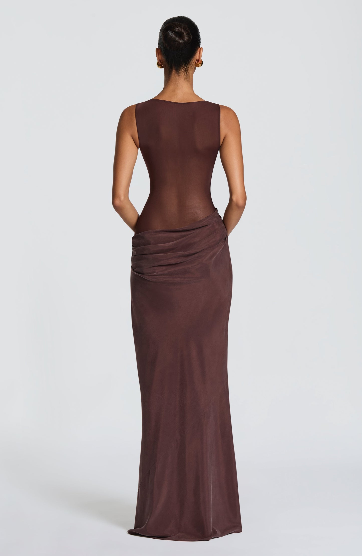 GRACELYN MAXI DRESS - PLUM BROWN