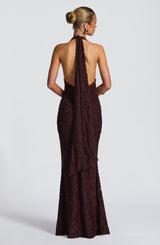 GUINEVERE MAXI DRESS - PLUM BROWN